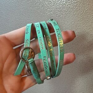 Turquoise Leather Inspirational Bracelet